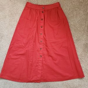 Brand new Madewell button front midi skirt